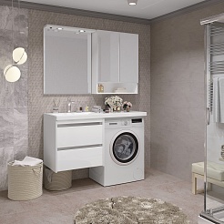 Opadiris Мебель для ванной Фреш 120 L под стиральную машину подвесная белая – фотография-3